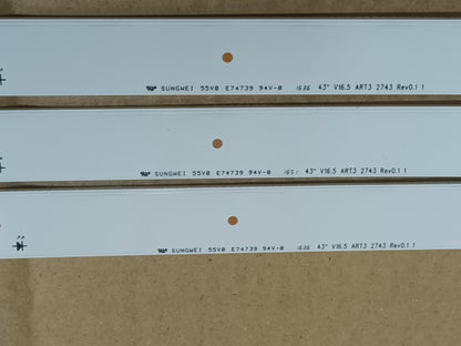 LG43LH590A-ZD, KIT 3 TIRAS LED, NUEVAS (ref,114)