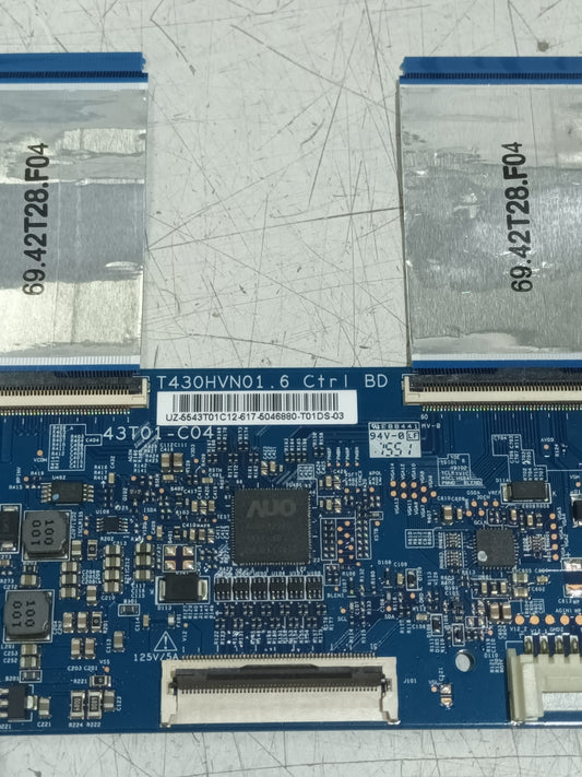 PLACA T-COM, T430HVN01.6, desmontada de TV SAMSUNG UE43J5500AW,