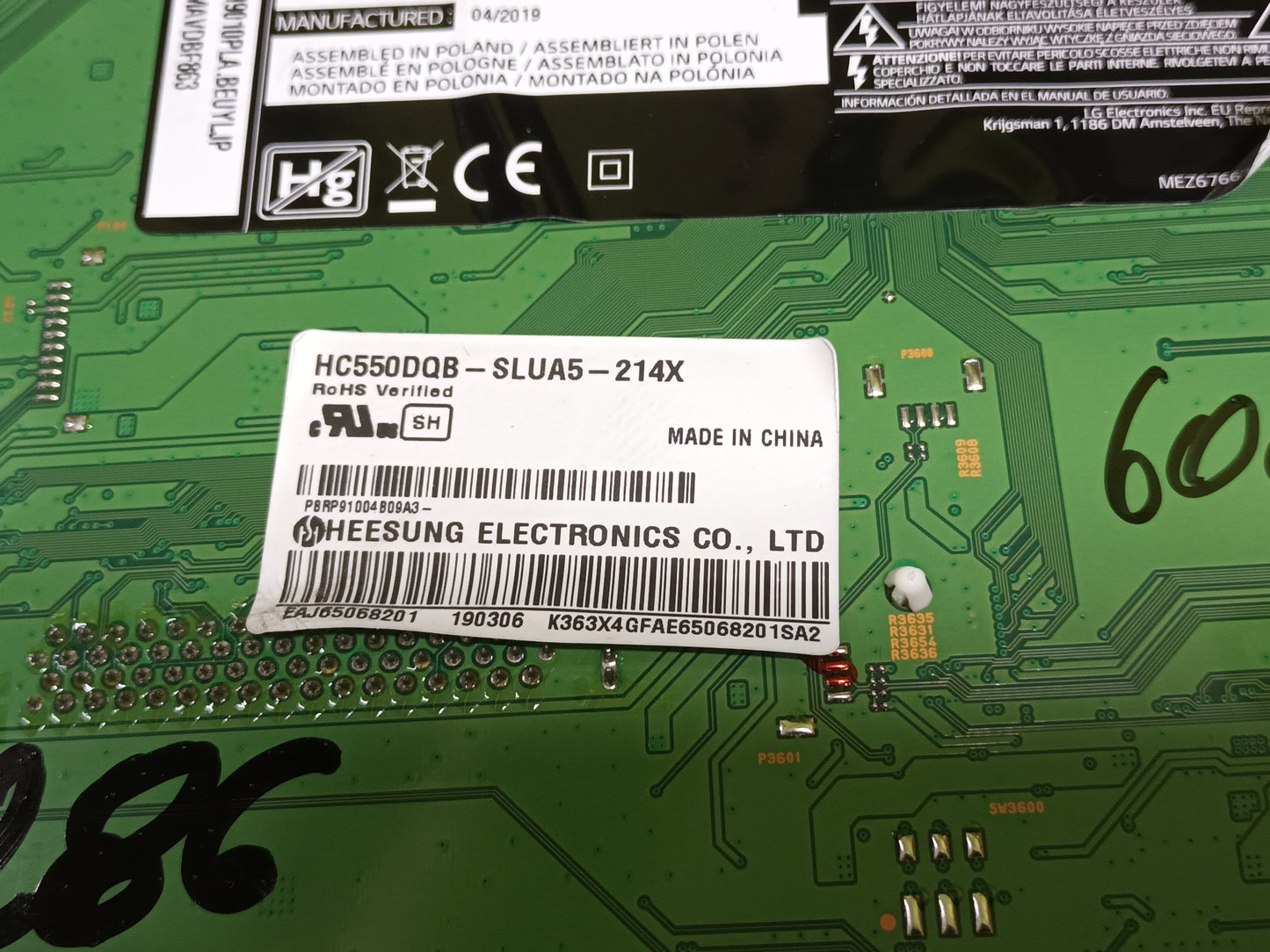 PLACA MAIN, EAX68766003(1.0), EBT66117502, de tv LG55SM9010PLA, NUEVA SIN USAR,