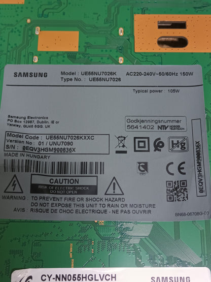 Placa main, BN94-12869G, de tv SAMSUNG UE55NU7026K, NUEVA SIN USAR,