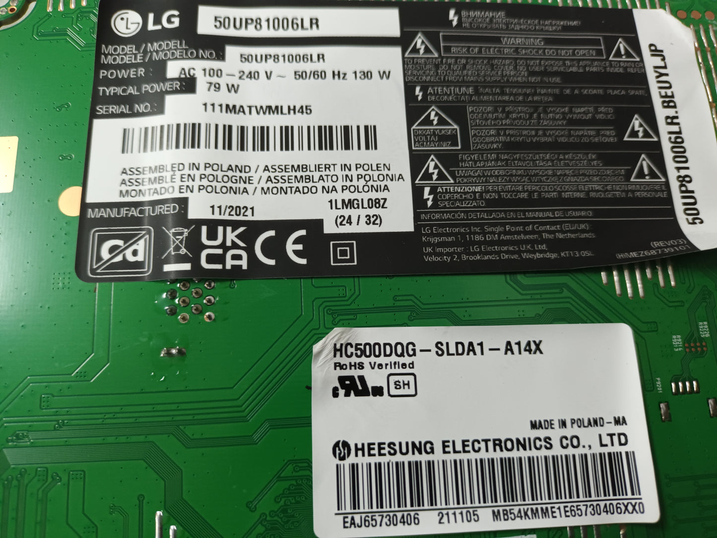 LG50UP81006LR, componentes TV NUEVOS, (ref-95)