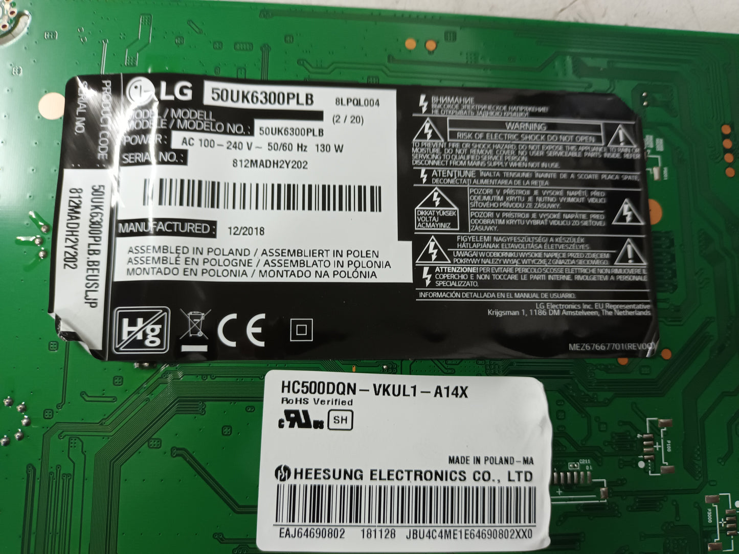 LG50UK6300PLB, componentes TV NUEVOS, (ref-99)