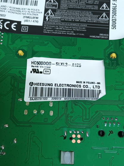 Placa main, EAX69830902(1.1), EBT66985003, de tv LG 50UQ75006LF, NUEVA SIN USAR