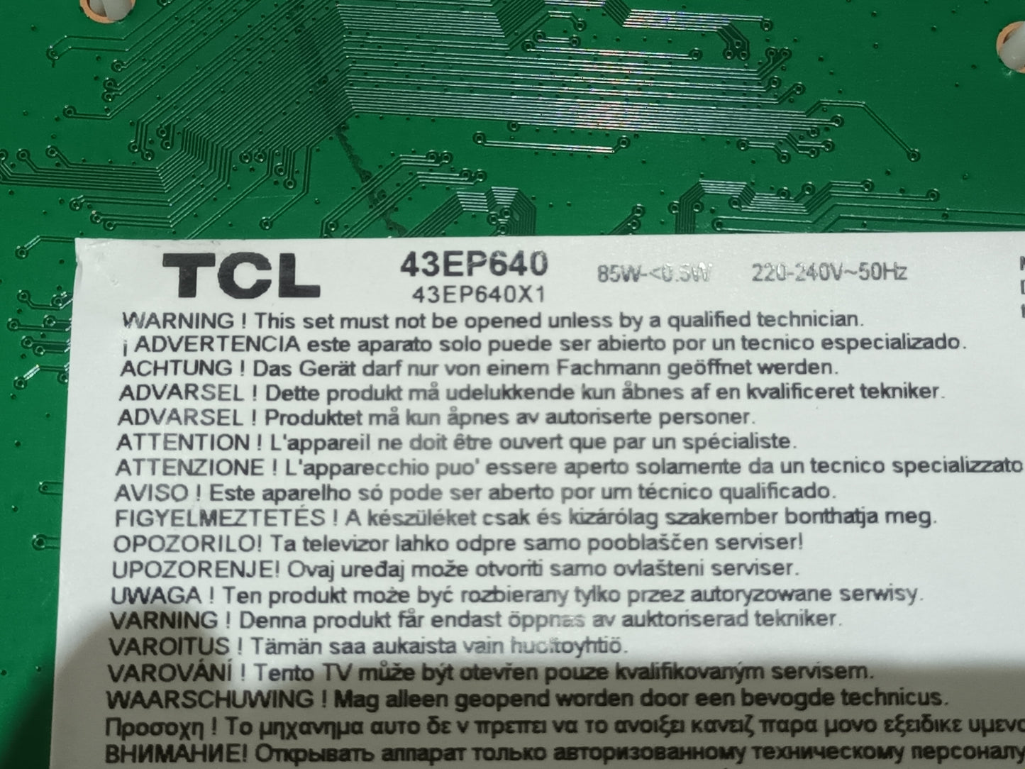 KIT 2 tiras de retroiluminación de TCL 43EP640