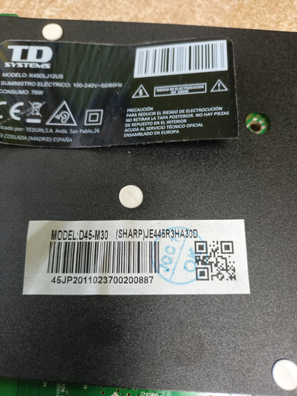 PLACA T-COM, BRS-YH445UHD-M01 , de TV TD SYSTEMS K45DLJ12US