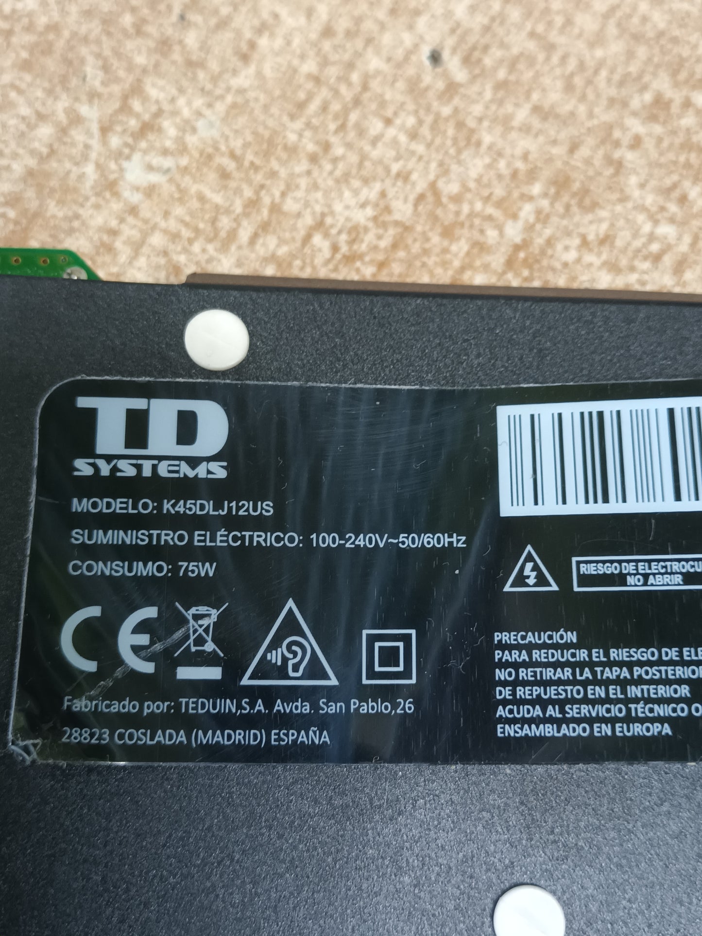 PLACA T-COM, BRS-YH445UHD-M01 , de TV TD SYSTEMS K45DLJ12US