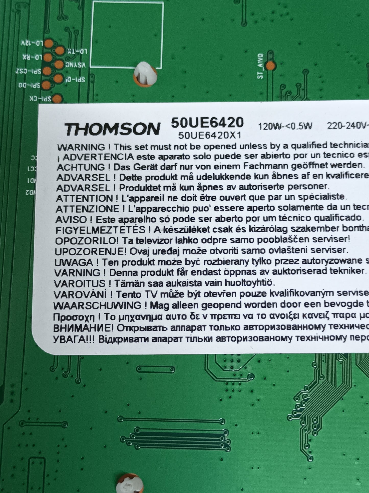 PLACA MAIN, 40-RT51H1-MAD2HG, de tv THOMSON 50UE6420,