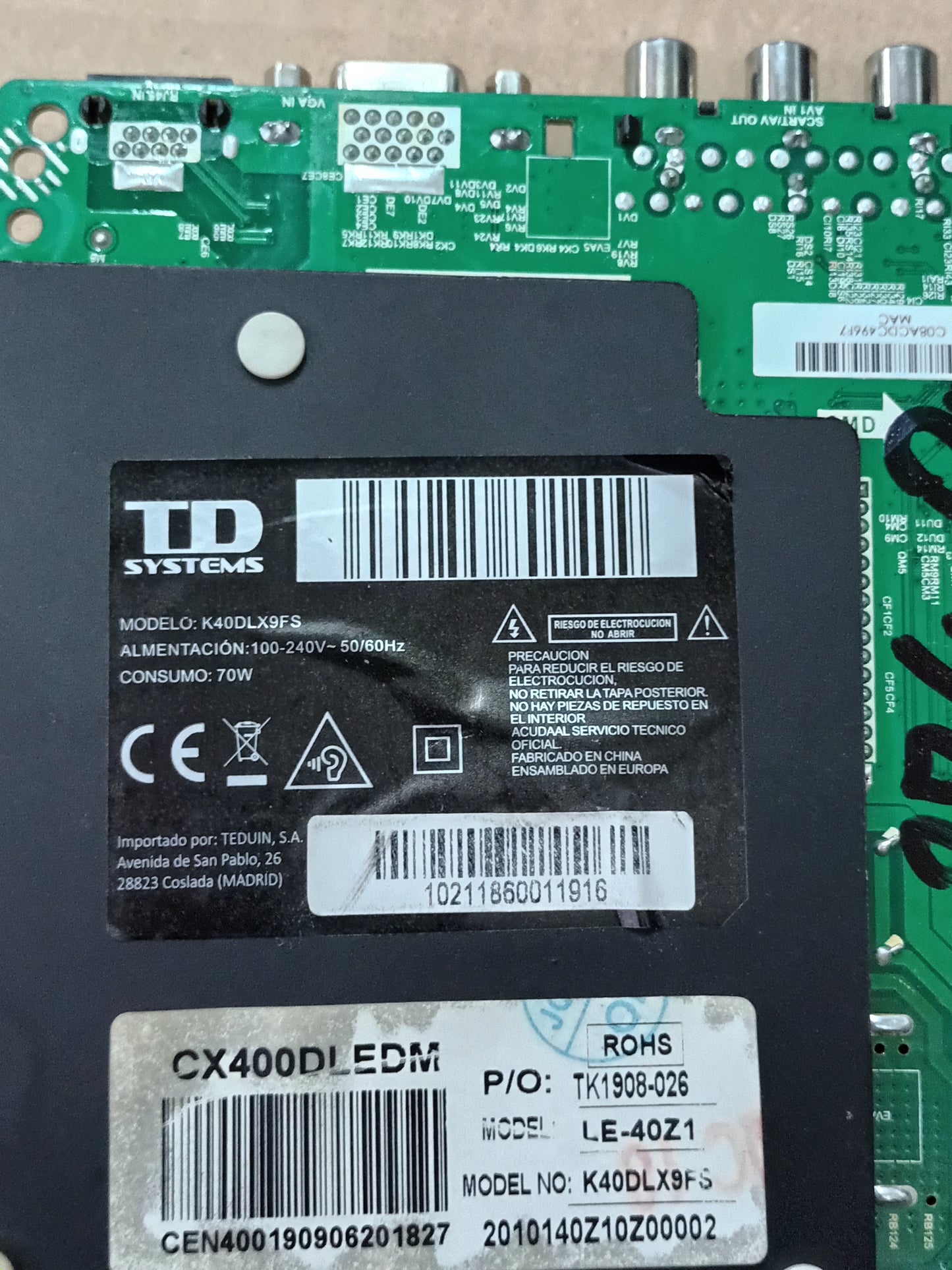 PLACA MAIN, TP.MT.5510S.PB803, de tv TD SYSTEMS K40DLX9FS