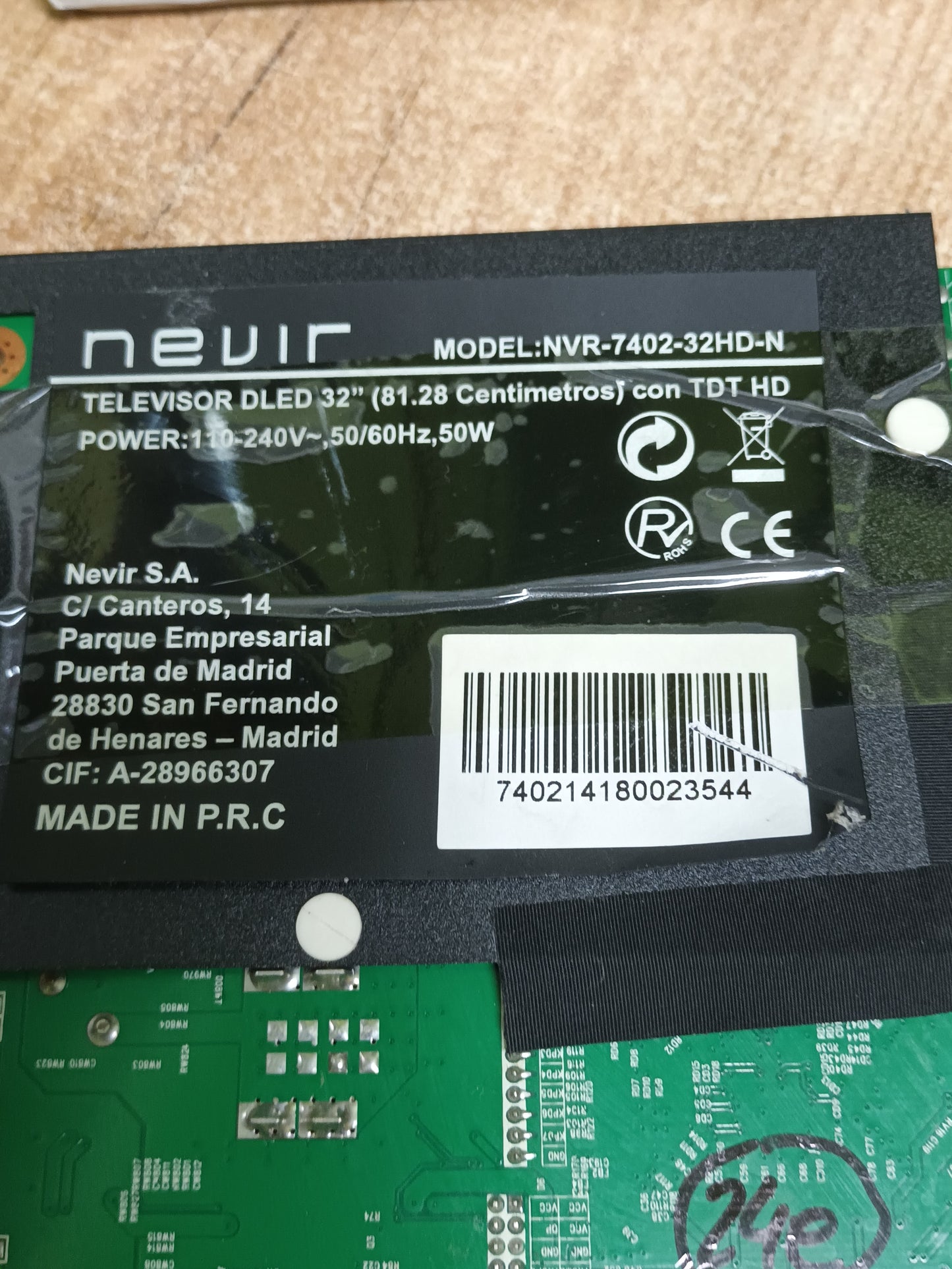PLACA MAIN HK-T.SP9202P61, de tv NEVIR NVR-7402-32HD-N,