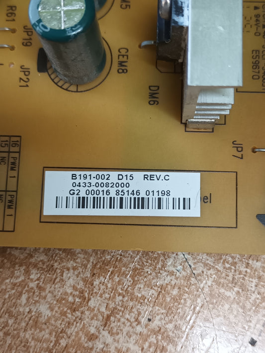 B191-002, de tv TOSHIBA 50L4333D,