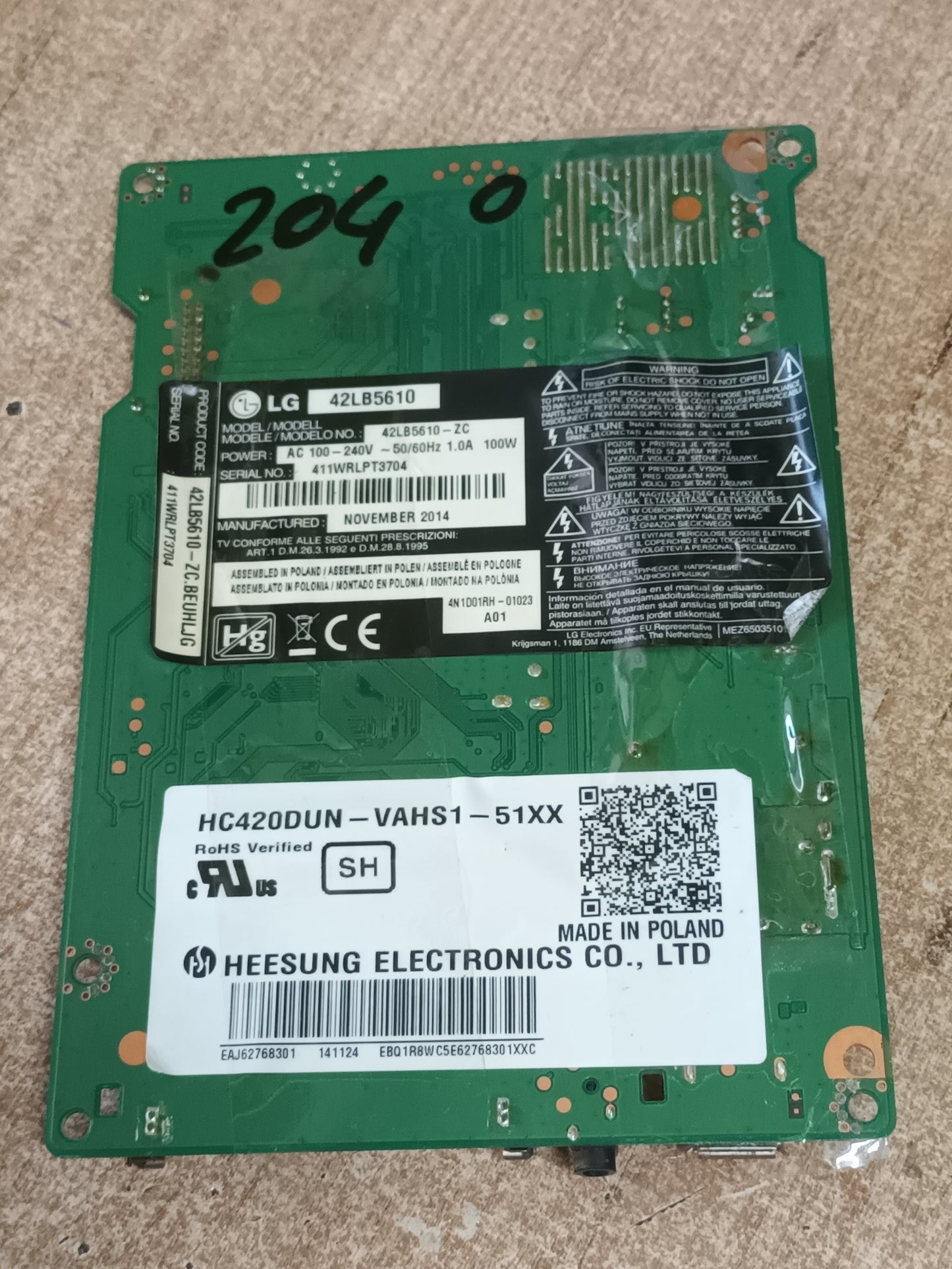 PLACA MAIN, EAX65361505(1.0), de TV LG42LB5610