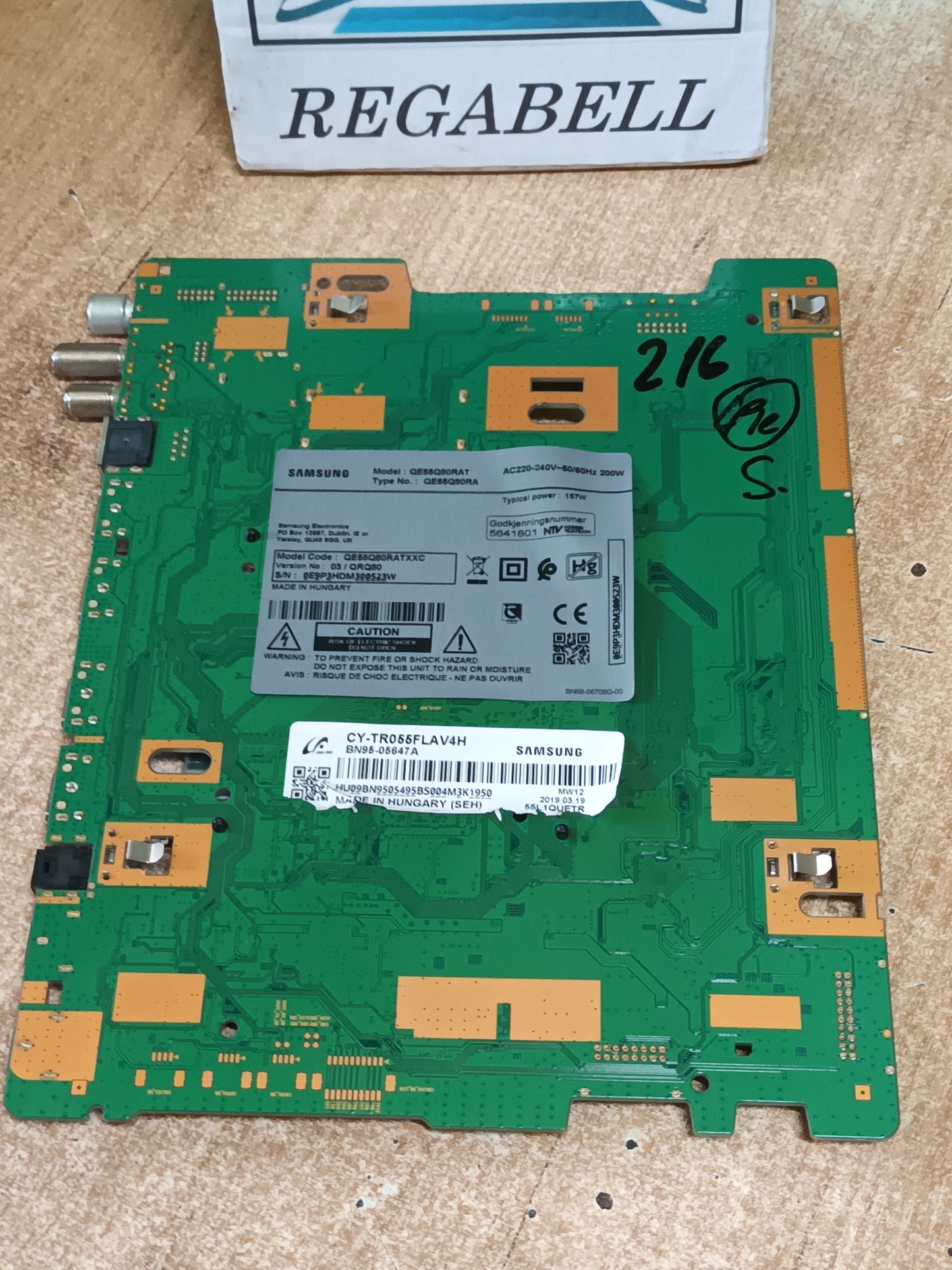 PLACA MAIN, BN94-14060H, de TV SAMSUNG QE55Q80RAt