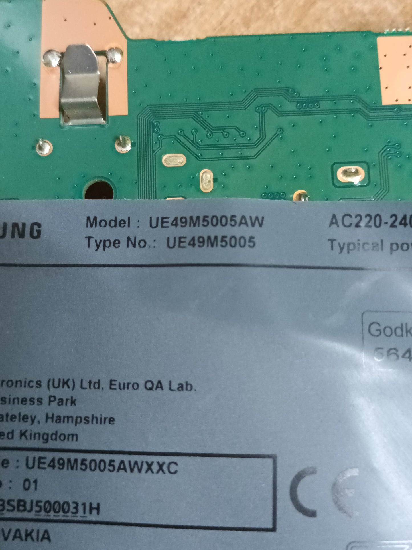 PIES TV SAMSUNG UE49M5005AW, (ref.288)