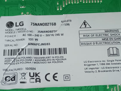 LG75NANO82T6B, KIT TIRAS LED nuevas, (ref,106)