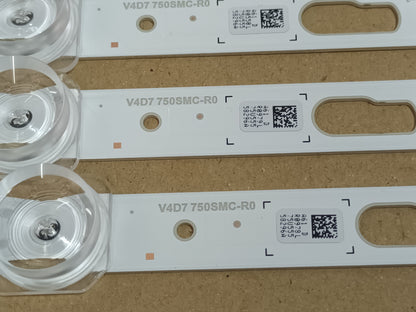 SAMSUNG TU75DU7175U, KIT 12 TIRAS LED nuevas.