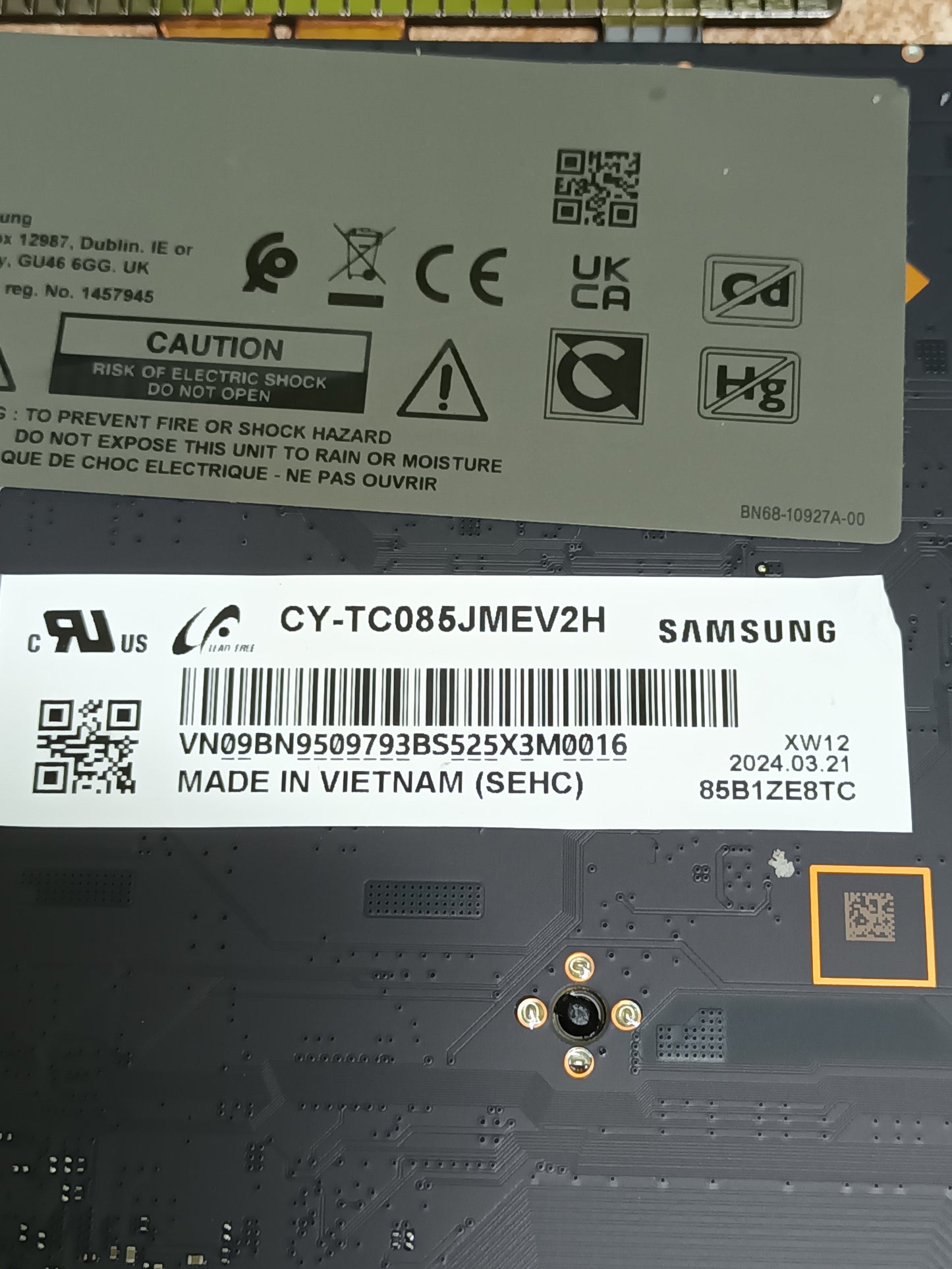 Placa main, BN94-18086U, de tv SAMSUNG TQ85QN800 NUEVA SIN USAR