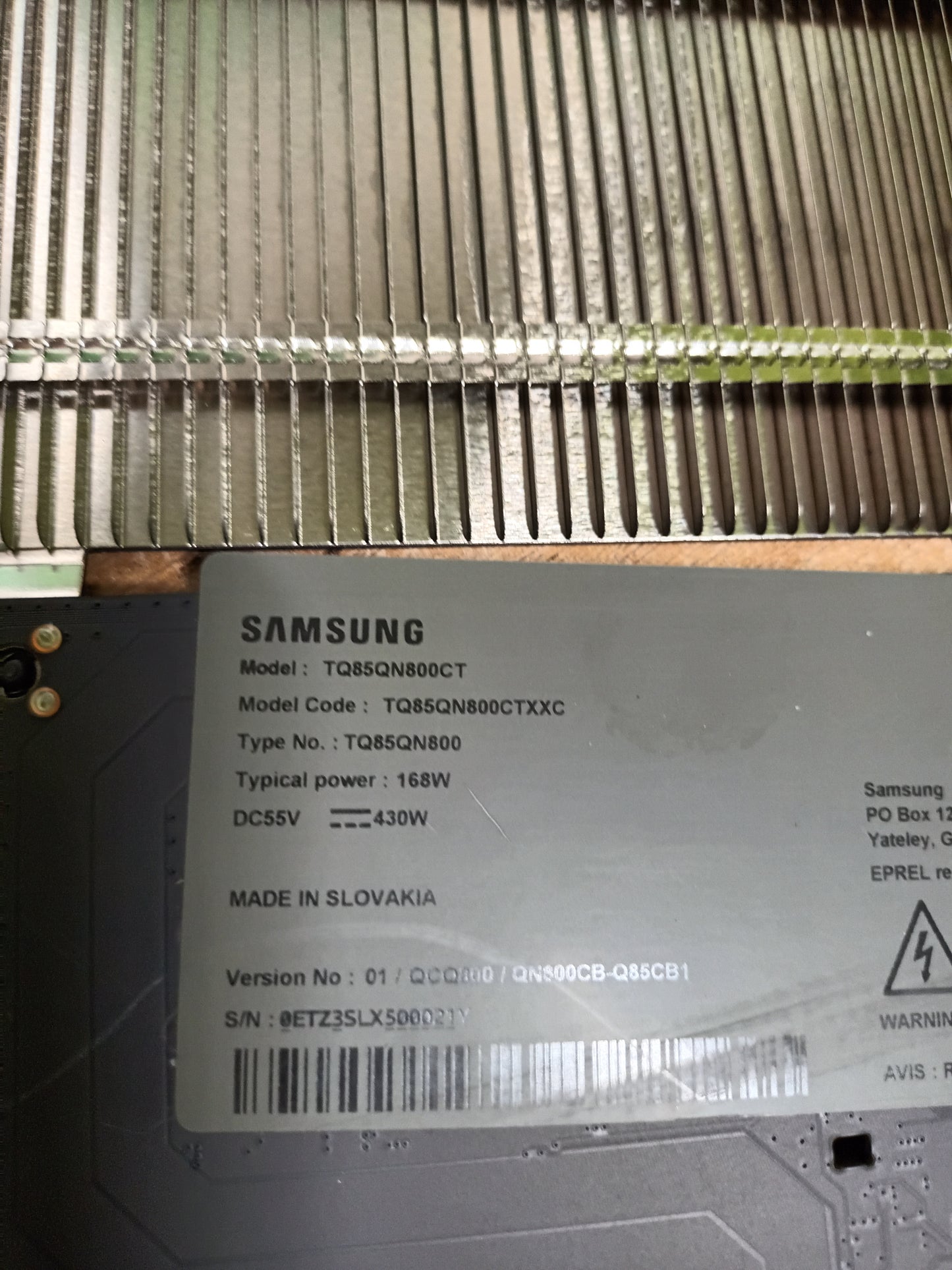 PLACA T-COM, BN41-03125A, NUEVA SIN USAR, de TV SAMSUNG TQ85QN800,