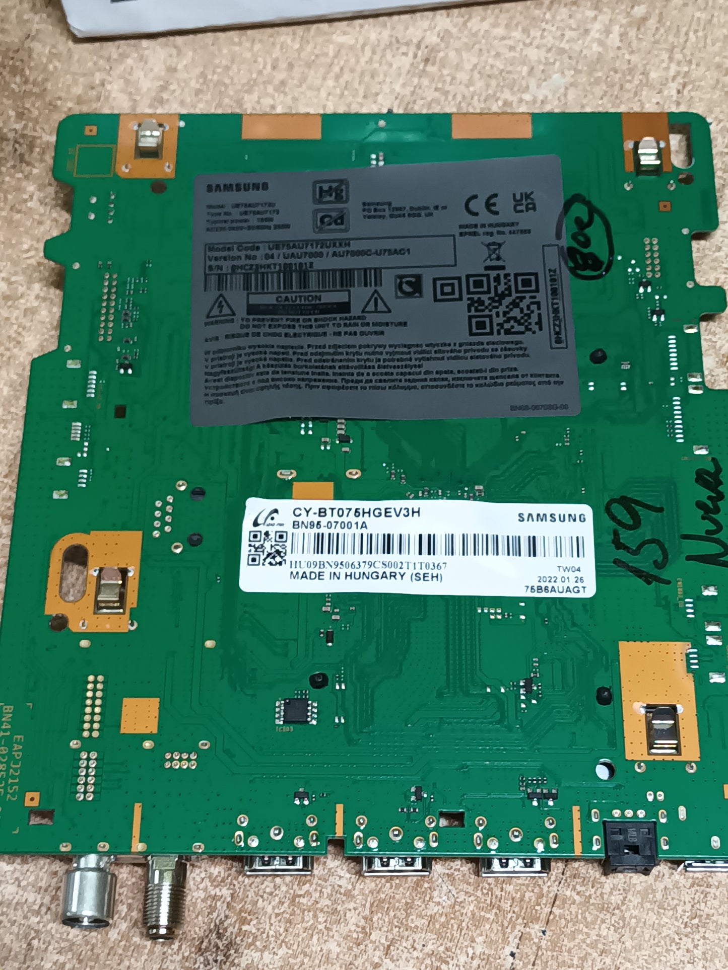 Placa main, BN94-00052D de tv SAMSUNG UE75AU7172U, NUEVA SIN USAR,