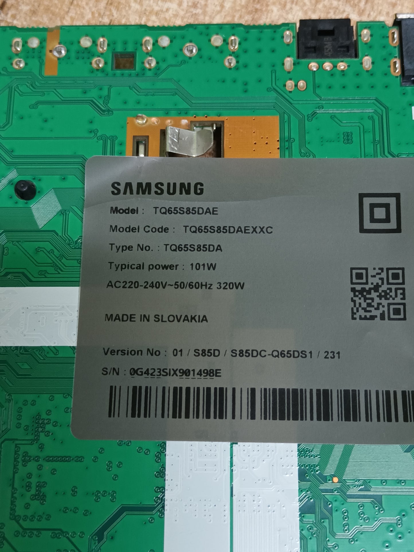 Placa main, BN94-18427J, de tv SAMSUNG TQ65S85DAE, NUEVA SIN USAR,
