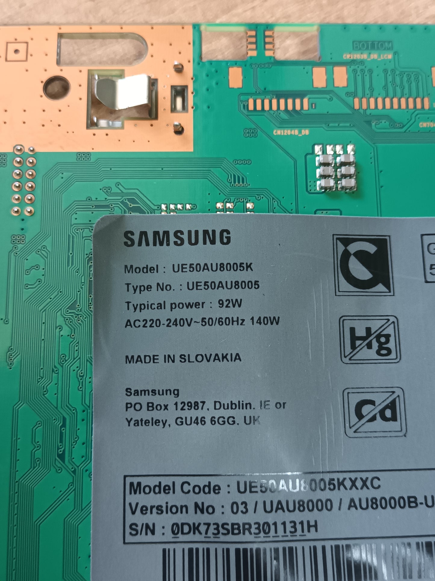BN44-01110A, de SAMSUNG UE50AU8005K, NUEVA