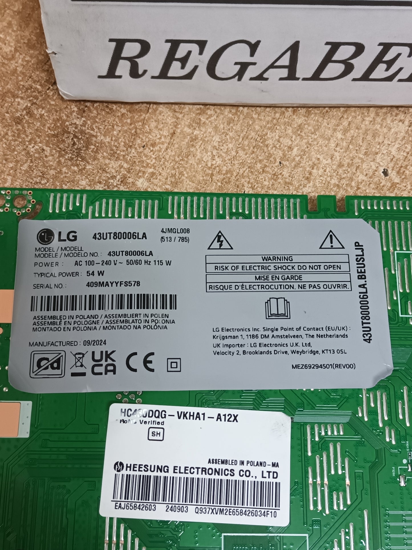 EAX70043606(1.3) de LG43UT80006LA, NUEVA