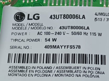 LG43UT80006LA, KIT TIRAS LED nuevas,