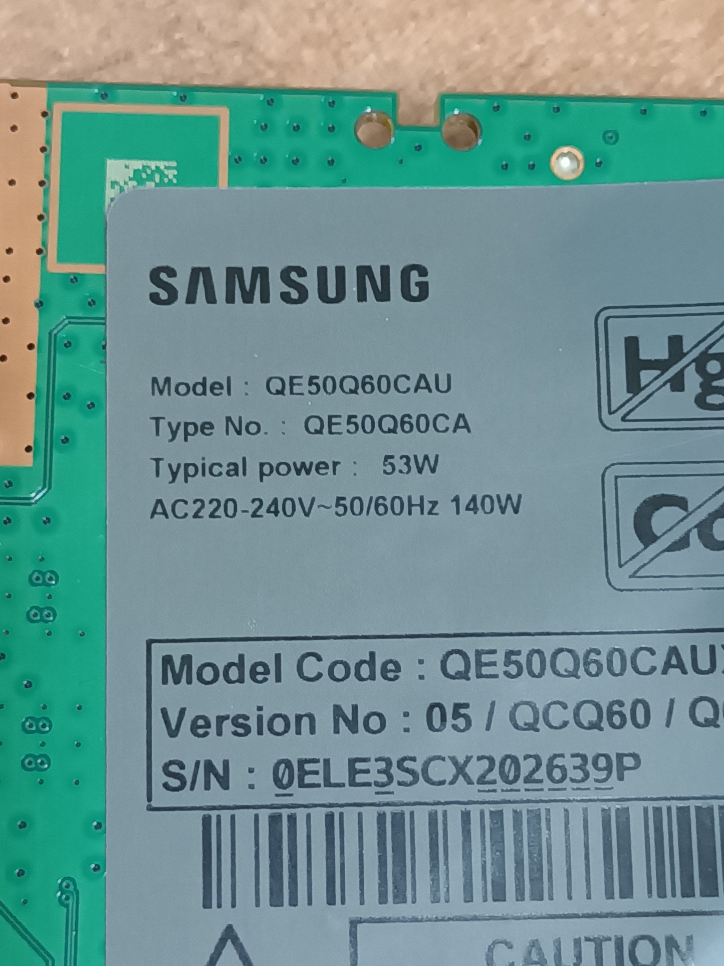 BN44-01100G, NUEVA SIN USAR de TV samsung QE50Q60CAU,