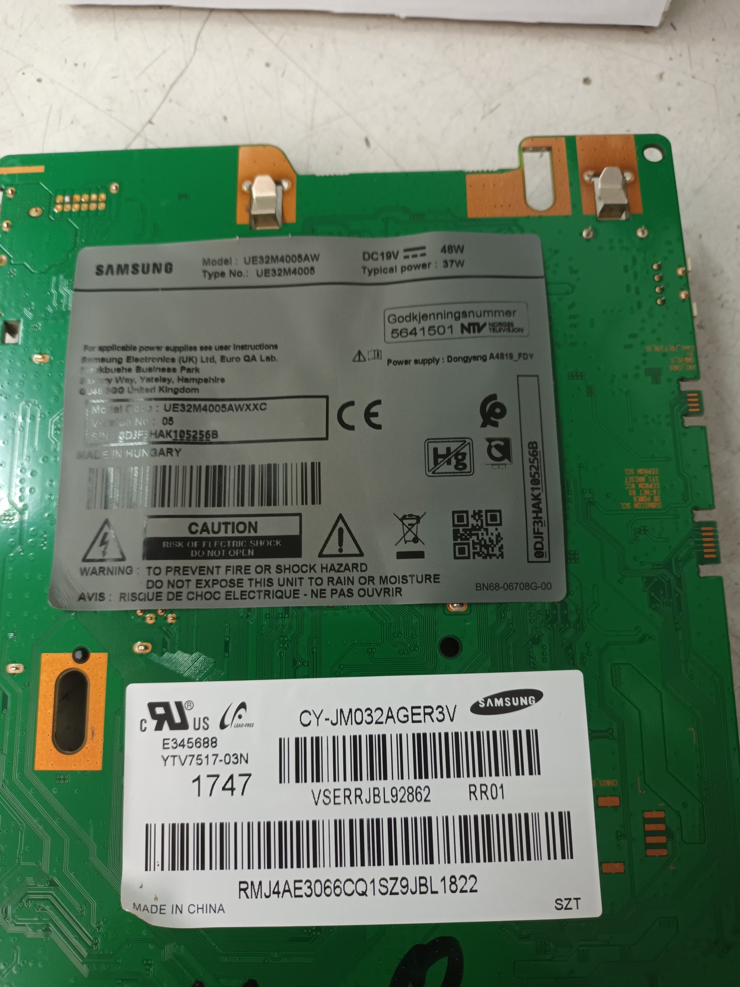 PLACA MAIN, BN41-02580B, BN94-12759W, de tv Samsung UE32M4005AW
