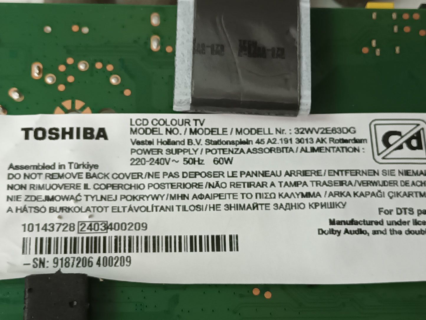 KIT 2 tiras de retroiluminación de TOSHIBA 32WV2E63DG,