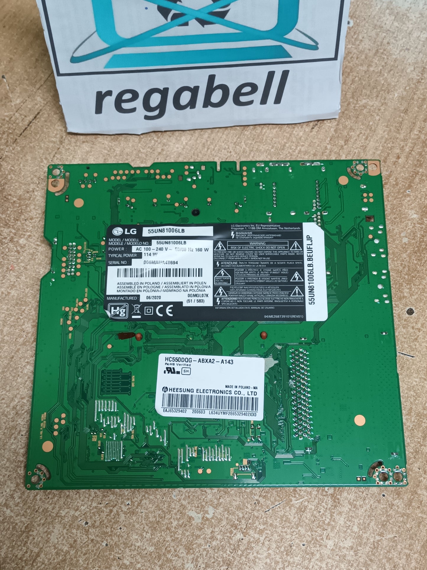 PLACA MAIN, EAX69083603(1.0), EBT66466703, NUEVA SIN USAR de tv LG55UN81006LB,