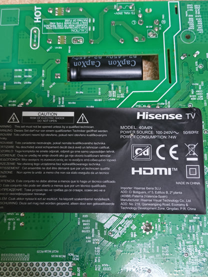Placa main, TPD.NT72690T.PB702 (T), de tv HISENSE40A4N, NUEVA SIN USAR,