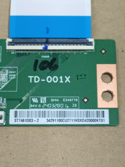 PLACA T-COM, TD-001X, DE TV XIAOMI TV L55MA-SEU, NUEVA