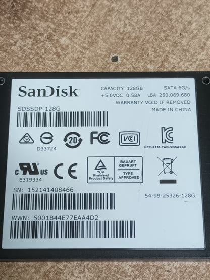 SANDISK SDSSDP-128G SSD 128GB 2.5" SATA 6GB/S