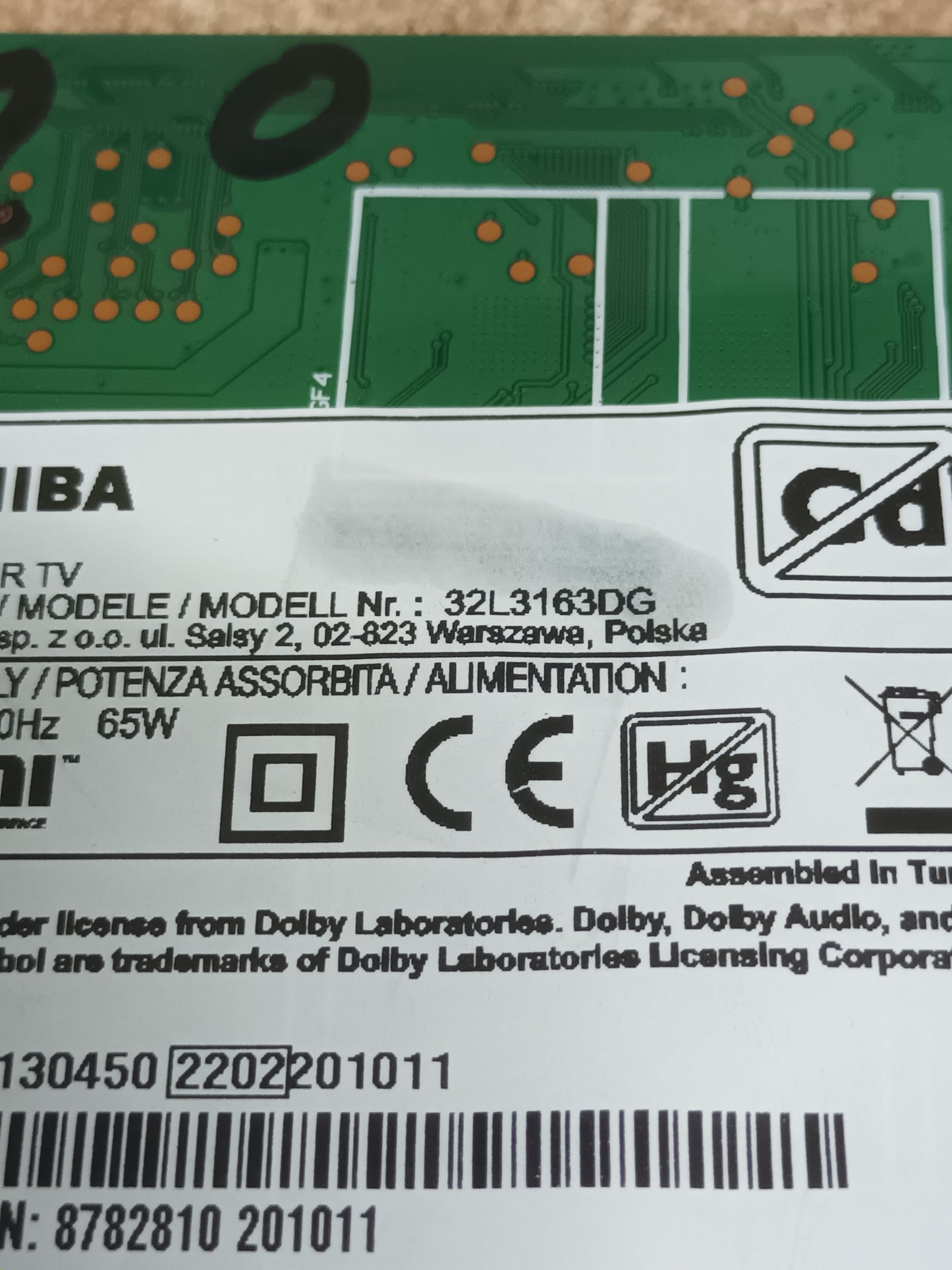 17MB181TC, PLACA MAIN TOSHIBA, ref-132