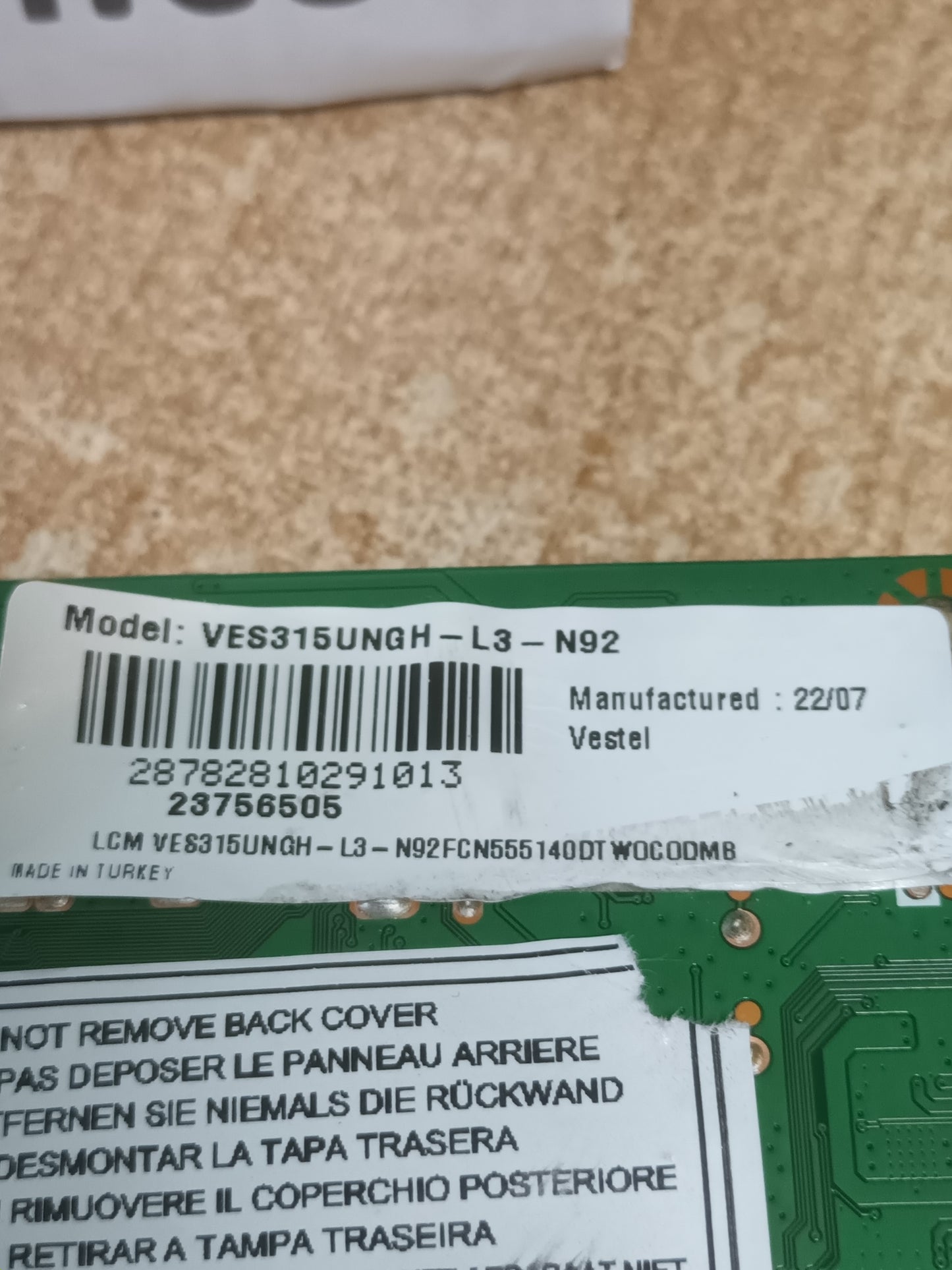 17MB181TC, PLACA MAIN TOSHIBA, ref-132