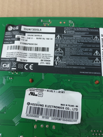 EAX69083603(1.0), EBT66528203, de LG55UN73006LA,NUEVA