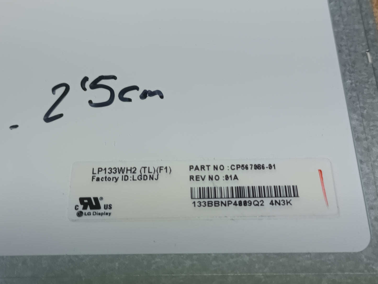 Pantalla portátil LG LP133WH2 (TL) (F1), (P-58)