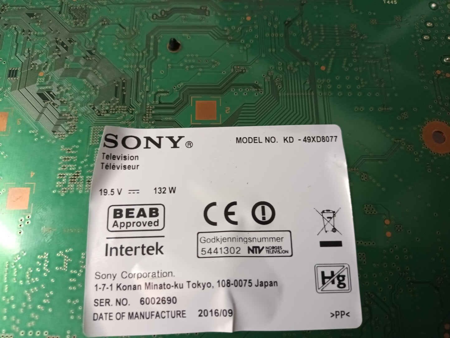 soporte, peana de SONY KD-49XD807
