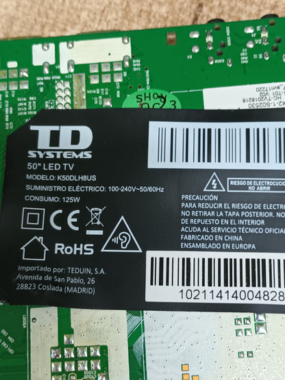 HK.T.RT2861V09, PLACA MAIN TD SYSTEMS K50DLH8US