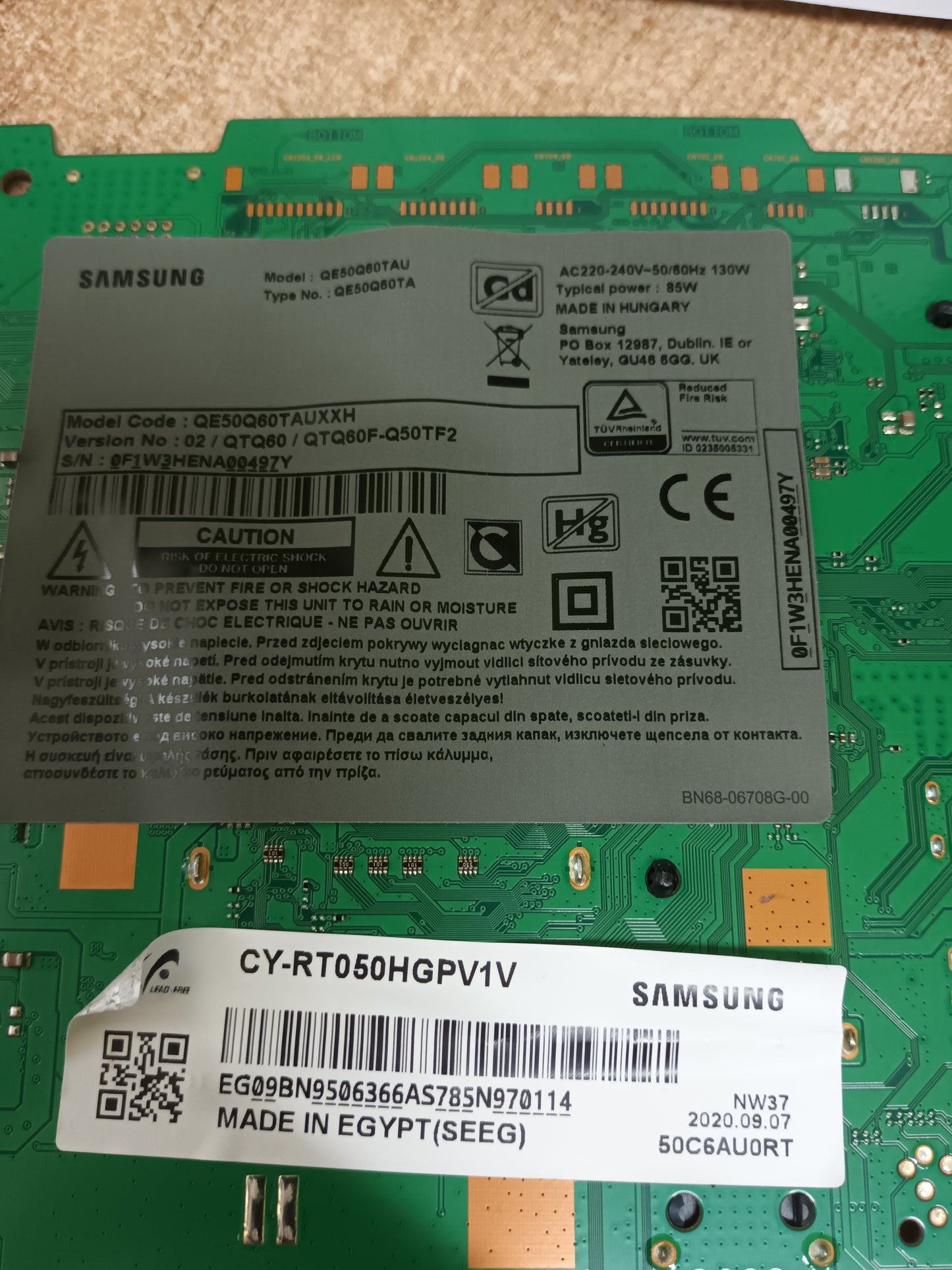 BN94-15733H, PLACA MAIN SAMSUNG QE50Q60TAU