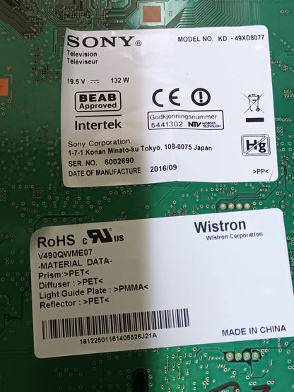 inverter led, SONY KD-49XD8077, 16ST012S-B01