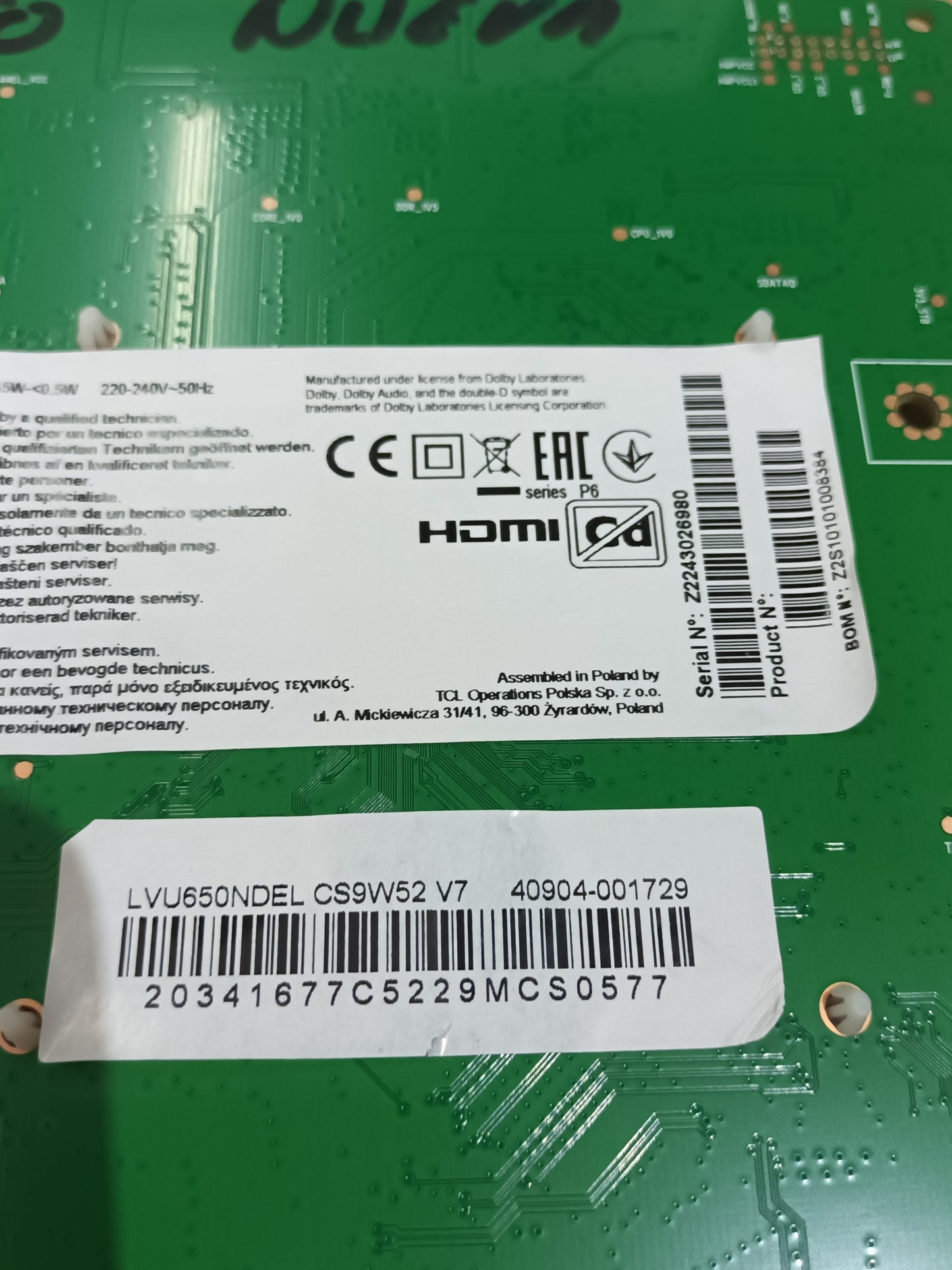 40_R51MPE-MAB2HG, de TCL 65P635, NUEVA