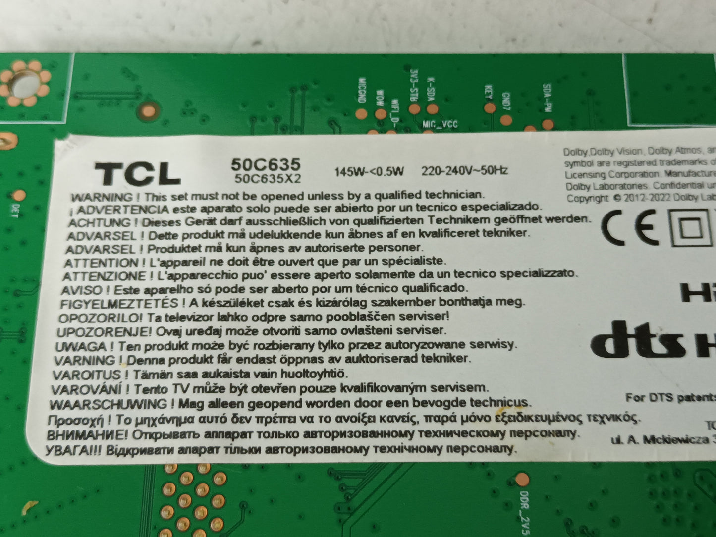 Kit 4 tiras LED de tv  TCL 50C635