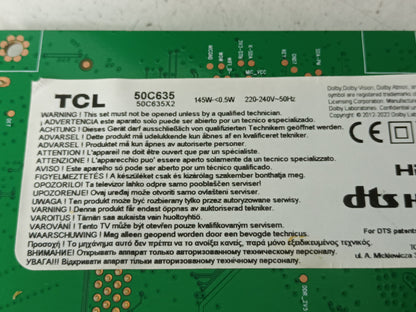 Kit 4 tiras LED de tv  TCL 50C635