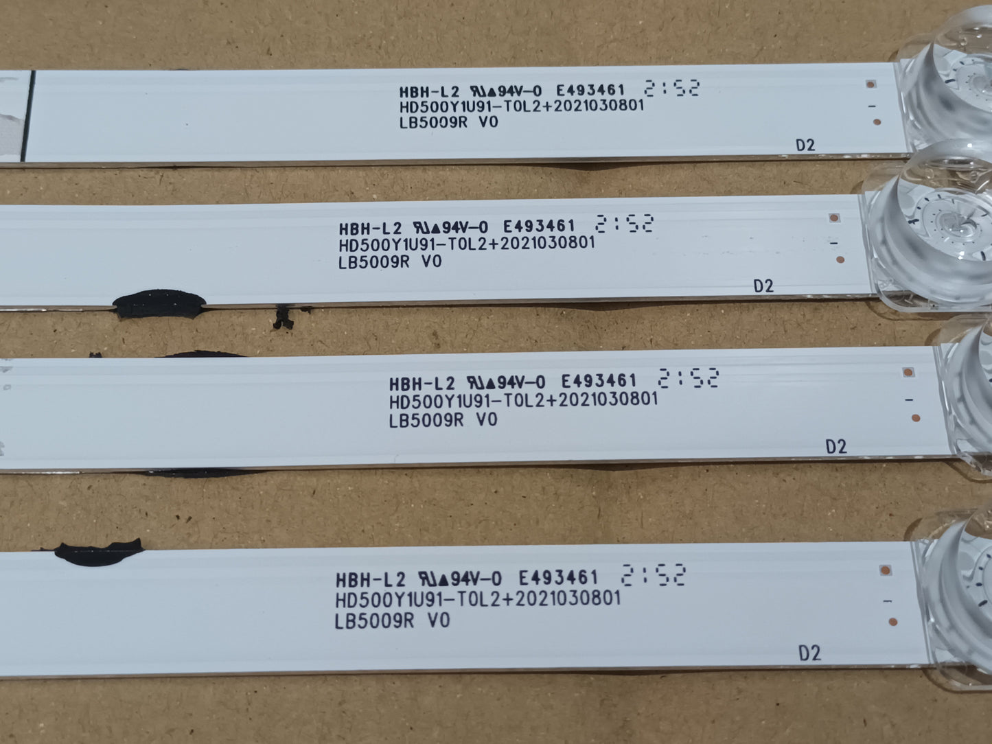 HISENSE 50A63H, KIT 4 TIRAS LED (ref,372)