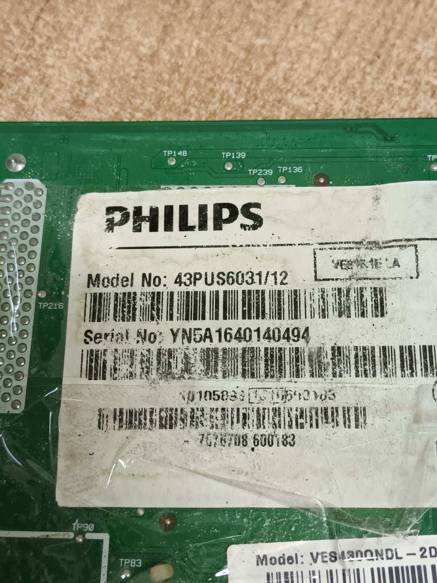 17MB120, DE TV PHILIPS 43 PUS6031/12, (ref-485)