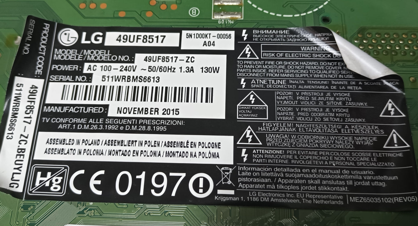 soporte, penana de LG49UF8517,
