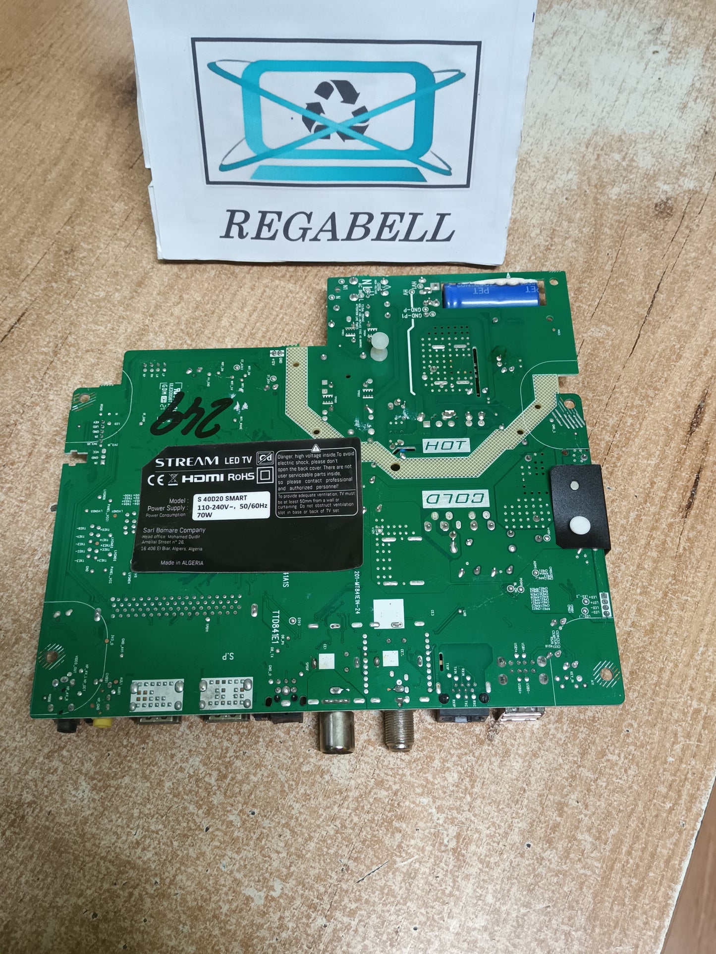 201-MT841EN-24, 5RT841A1S, desmontada de TV STREAM S 40D20 SMART,