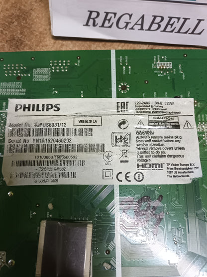 17MB120, DE TV PHILIPS 43PUS6031/12, (ref-384)