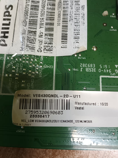 17MB120, DE TV PHILIPS 43PUS6031/12, (ref-384)